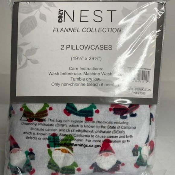 Cozy Nest- Flannel Pillowcases- set of two- Standard Size - Picture 1 of 9